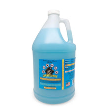 Load image into Gallery viewer, A one-gallon plastic jug of Fly Spray concentrate with a white cap and handle, filled with light blue liquid, featuring a blue and yellow label.